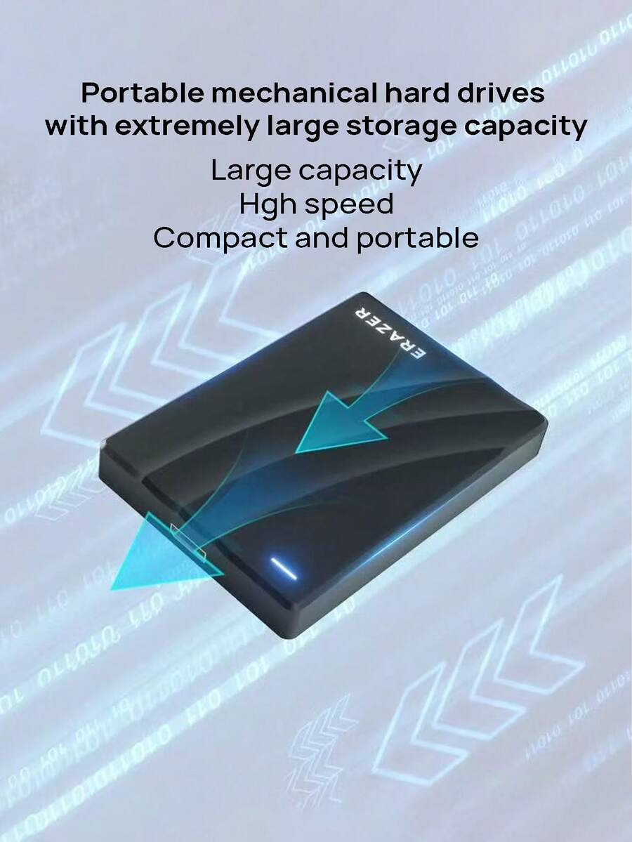 Lenovo ERAZER Portable Hard Drive, USB 3.0 Interface Mechanical Hard Drive, External For Laptops, Plug And Play, Portable And Driverless, High Speed, External Storage For Office Use, Large Capacity Home Storage. - View 1