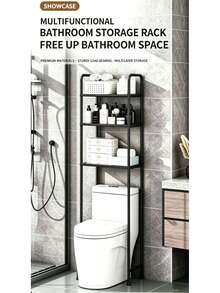 No Drill Over Toilet Storage Shelf 3 Tier Space Saving Bathroom Organizer Rack - White - View 5