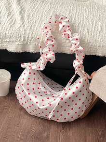 Cloud Shoulder Bag, Polka Dot Dumpling Bag, Pleated Crossbody Bag, Large Capacity Commuter Bag - Multicolor - View 4