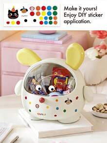 1pc Desktop Flip-Top Jewelry/Makeup Storage Box, Rabbit Shaped, Waterproof & Dustproof, Suitable For Storing Hair Accessories, Keys, Cosmetics, Candies, Gifts For Women, Mother's Day, Friends, Coworkers, Family - Multicolor - View 14