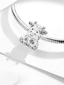1pc 925 Sterling Silver Rabbit Holding Carrot Pendant, Suitable For Women Bracelet/Bangle DIY Jewelry Making And Daily Decoration, Decorative Jewelry For Girls - Beads 2 - View 8