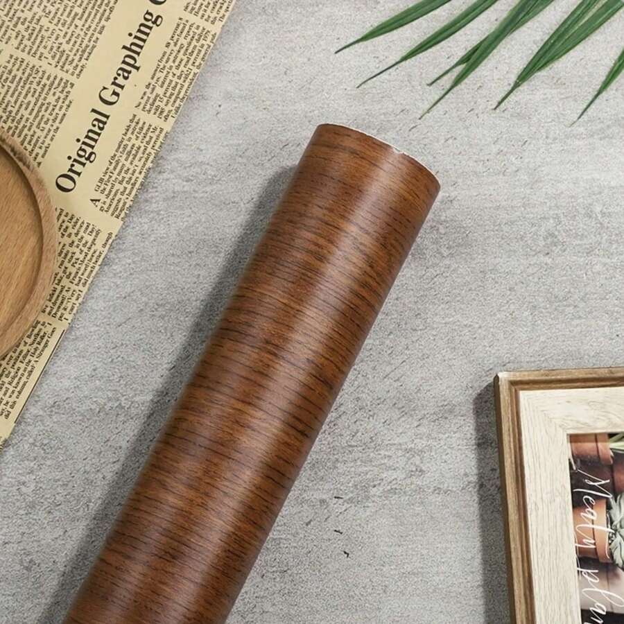 1卷自粘木纹家具壁纸,适用于橱柜、桌子、墙面翻新装饰,乙烯基装饰壁纸,15.74英寸 x 118.11英寸(40厘米 x 300厘米),多种颜色和图案可选 - 1PC - 查看 1