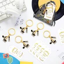 15pcs/Set Creative Guitar & Piano Music Note Keychain Set, DIY Music Theme Party Gifts, Birthday, Wedding, Christmas Souvenirs - Multicolor - View 1
