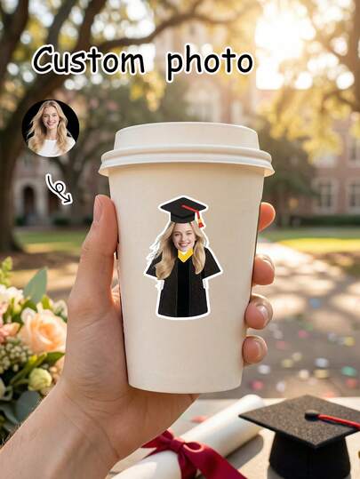 12/30/56pcs Custom Vintage Photo Graduation Stickers,Custom Photo,Graduation Stickers Class Of 2026 College Stickers Graduation Party Favor Scrapbook Little Stickers Bulk For Graduation Decorations Party Decorations For Water Bottle, Laptop,Personalized Party Decor