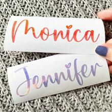 2pcs Customized Name Vinyl Stickers, Personalized Water Bottle Name Stickers, Wedding Party Decorative Stickers, Gift Box Stickers - Multicolor 1 - View 3