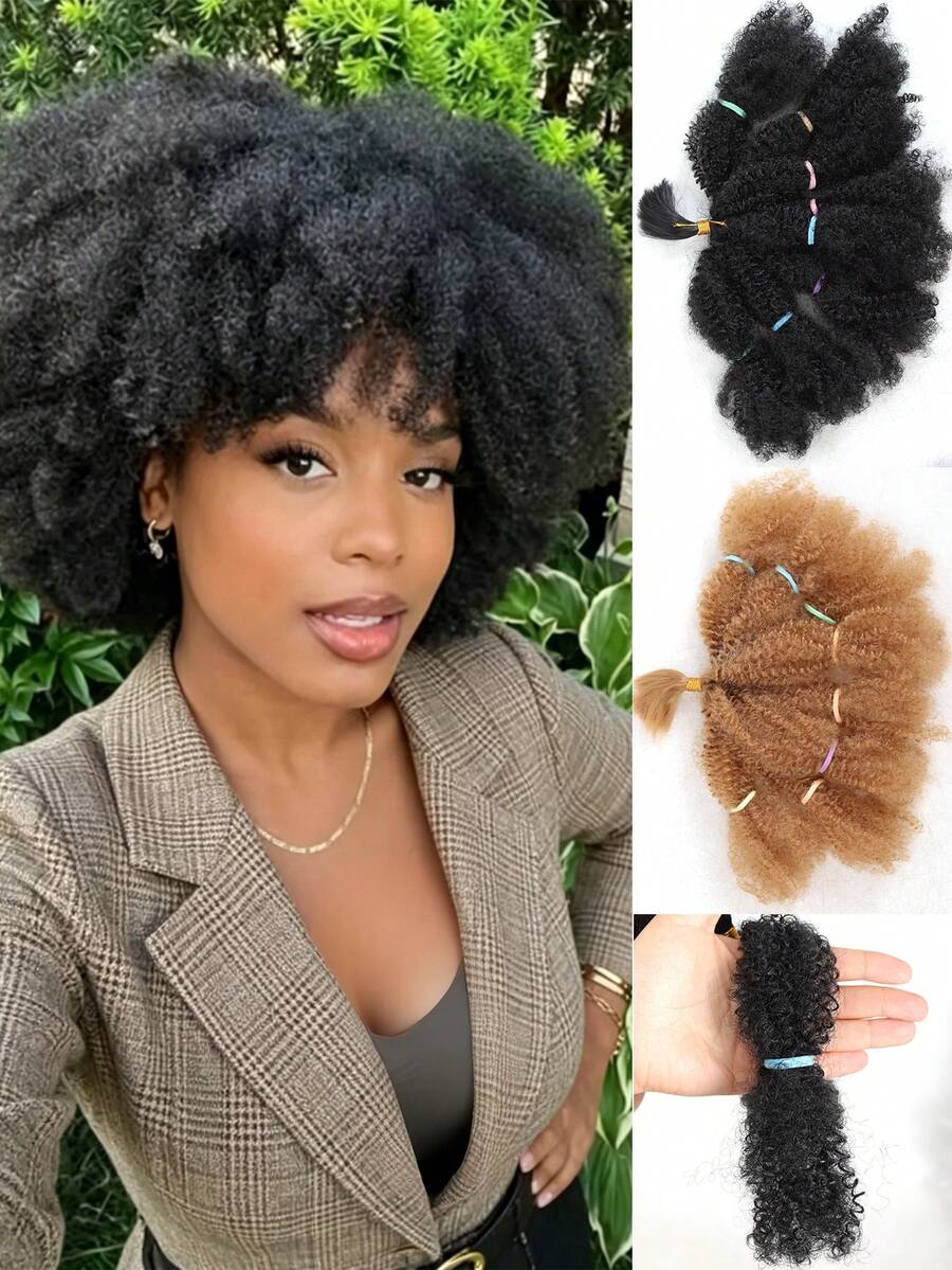 Afro Kinky Hair 12 Inch 1 Packs(8stands/Pack) Pre Synthetic Afro Kinky Twist Hair Afro Braiding Hair Kinky Twist Crochet Braids, Halloween - Multicolor - View 1