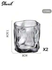 1 chiếc cốc thủy tinh, cốc đựng đồ uống, cốc thủy tinh xoắn, cốc nước, thích hợp dùng trong gia đình, văn phòng, làm quà tặng. - 170ml - Xem 5
