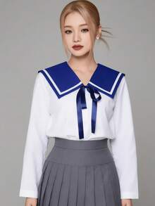 1件海军风可拆卸领子，百搭配饰，可搭配连衣裙、上衣、T恤，适合所有季节。 - 彩色 - 查看 8