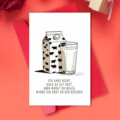 Fun German Milk Pack Birthday Card, Perfect For Any Occasion - Ideal Gift For Friend, Brother, Sister, Son, Daughter, Husband, Boyfriend, Girlfriend, Wife