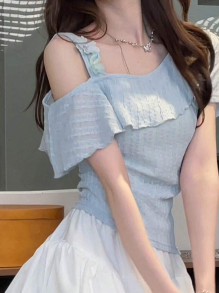 Women Tops - 藍色 - 查看 1