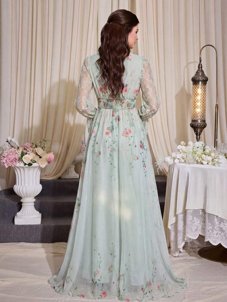 mint lace long sleeve dress Draped Knot/Twist Lace High Neck, Kassandra Mini Dress in Mint, Size S,