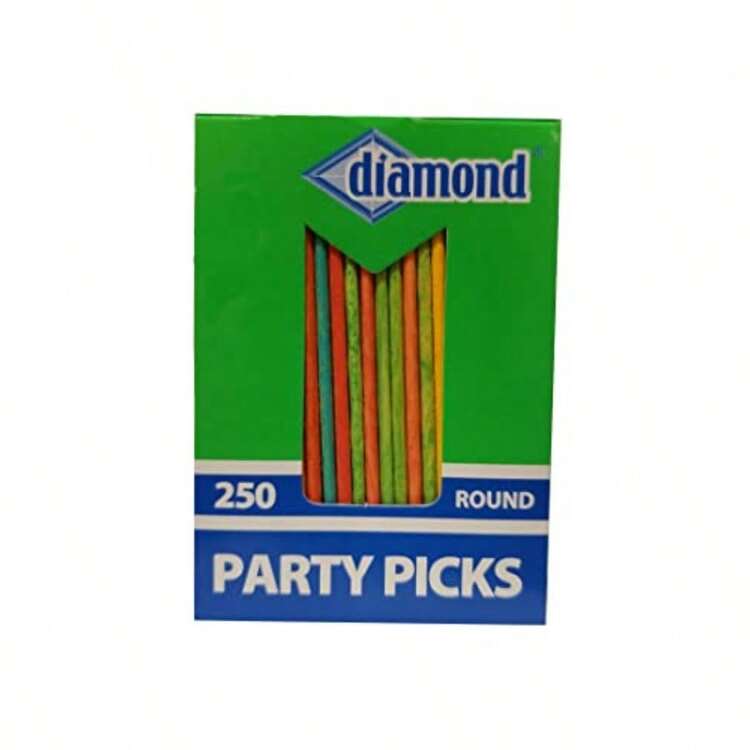Diamond Round Colored Party Toothpicks - resimdeki gibi - Görünüm 6