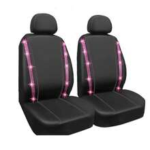Rhinestone Car Seat Cover Set, Shiny Rhinestone Waterproof Faux Leather, With Zipper In The Back, Universal Car Glitter Crystal Sparkle Strip, Suitable For Cute Girls, Silver - One Size - View 14