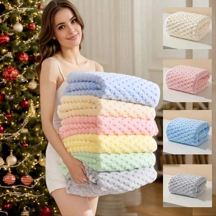 1-Pack Uper Soft Cloud Velvet Bath Towel ,Contemporary Space-Themed Waffle Weave Bath Towel, Quick-Dry Soft Spa & Gym Towel, 300 GSM Oblong Knit Fabric, Suitable For Daily RV Use SPA, Use In The Gym, Bathroom, And During Travel. - Apricot - View 1