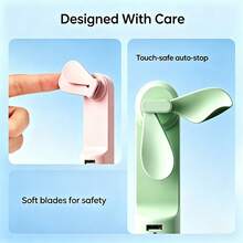 JISULIFE HandHeld  Fan, 3 IN 1 Portable Mini Fan, USB Rechargeable Small Fan, Battery Operated Fan [14-21 Working Hours] With Power Bank, Flashlight Feature For Women, Travel, Outdoor - Hồng - Xem 2