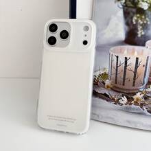 1 pieza Funda de teléfono de unicolor simple Koolife, con gran protección de lente, resistente a golpes, regalo ideal para mujeres y niñas, compatible con Apple 17/17pro/17promax - Blanco - Ver 3