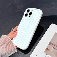 1件装 时尚条纹蓝色蝴蝶结元素图案 TPU材质 白色奶油纹理 全包防摔手机壳，加厚防滑保护套，兼容、荣耀等手机。 - 米色 - 查看 7