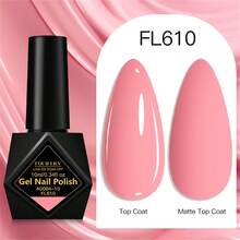 FOUR LILY 1瓶10ml粉色馬卡龍色凝膠指甲油，無HEMA TPO半永久浸泡式UV凝膠指甲油，適合夏季美甲，持久、無鉛DIY美甲設計裝飾，美甲沙龍與居家美甲護理用品 - 粉色 - 查看 3