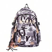 Street Style School Bag, Casual Daypack For Students & Travel - Ideal For School, Work, Travel, Outdoor Activities, Back To School, Perfect Gift Choice. Y2K Aesthetic Waterproof Laptop Backpack With Multiple Pockets, Urban Lifestyle, Comfortable Shoulder Straps - 白色 - 查看 3