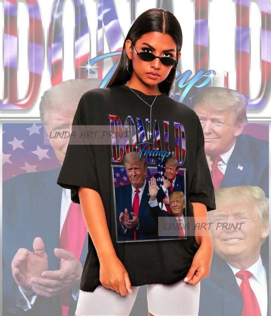 Camiseta retro de Donald - Camiseta de Donald, Camiseta de Donald, Sudadera de Donald, Camiseta de Donald, Jersey de Donald Cosplay - Negro - Ver 1