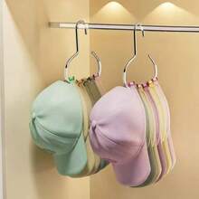 5pcs Hat Hanger Hooks, Non-Slip Organizer Hooks, Creative Round Stainless Steel Hooks For Closet, Suitable For Hats, Belts, Scarves, Lingerie - Multicolor - View 7