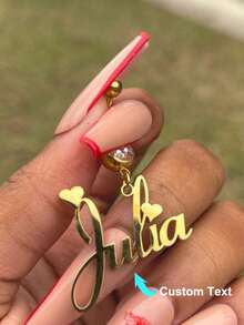 Custom Name Belly Button Piercing With Synthetic, Personalized Letter Navel Piercing Jewelry, Sexy Jewelry,Ideal Gifts For Anniversaries,For Birthdays - Multicolor - View 2