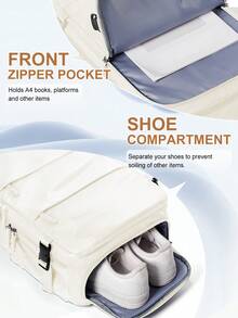Floless Mochila de viaje unisex, cumple con el límite de tamaño de artículo personal de la aerolínea, cabe portátiles de 14/15.6 pulgadas, diseño antirrobo, resistente al agua, adecuada para dormitorios universitarios, mochila pequeña para portátil para ir al trabajo y deportes al aire libre - Multicolor - Ver 4