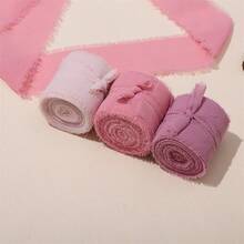 3pcs Raw Edge Chiffon Ribbon, Suitable For Gift Wrapping, Handmade Decoration, Vase, Mother's Day, Wedding, Graduation, Birthday, Engagement And Other Occasions - Multiple Styles - View 9