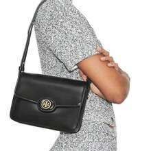 Tory Burch Robinson纯色女士单肩包 143122-001 - 黑色143122-001 - 查看 2