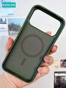 Koolife 1 Stück Handyhülle mit gewebter Textur, starke Magnetkompatibilität mit MagSafe, voller Linsenschutz, Business-Stil Sturzsicher, ideales Geschenk für Männer und Frauen, kompatibel mit Apple 17/17pro/17promax/16/15 - Grün - Übersicht 6