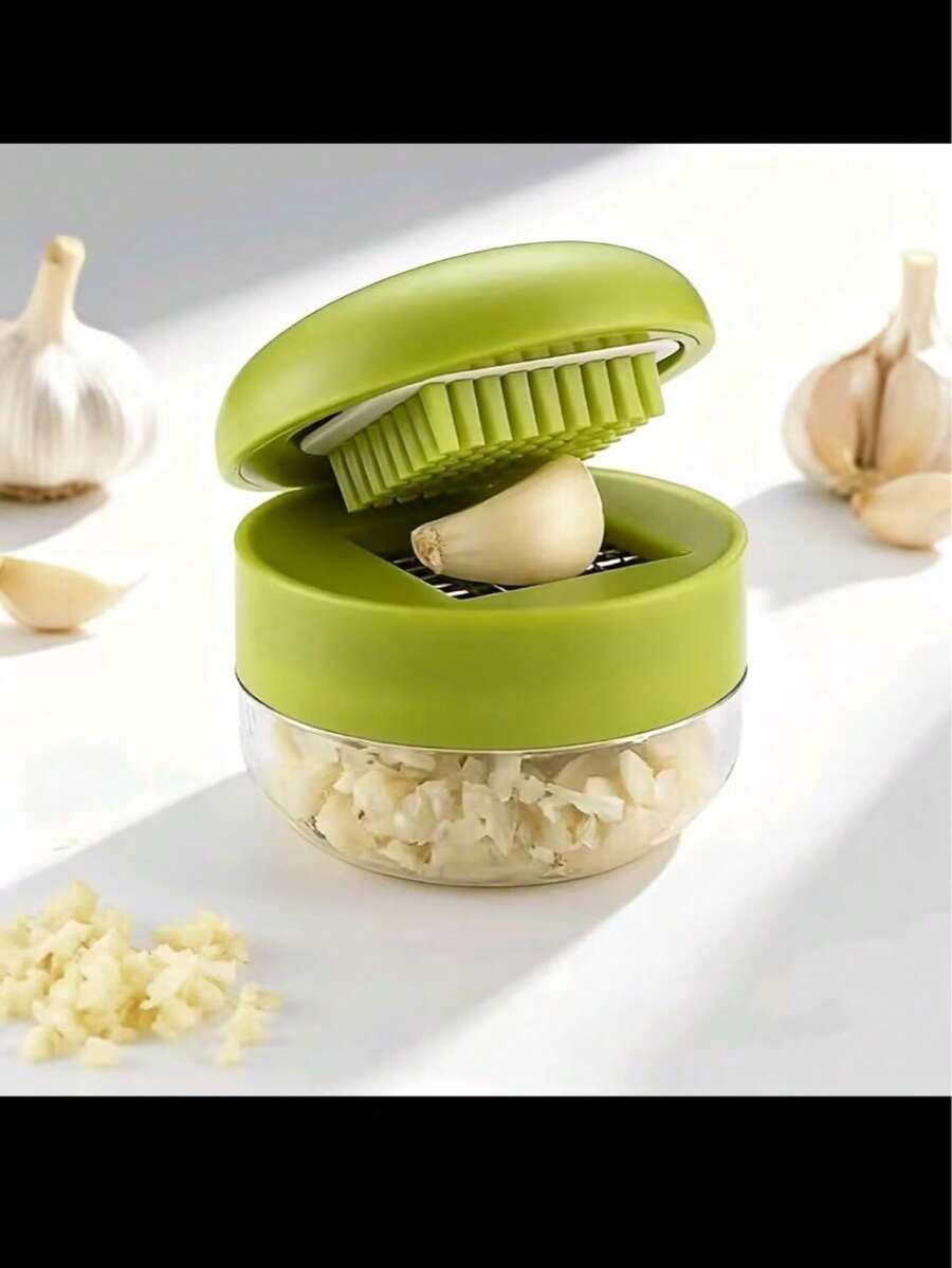 1个重型蒜蓉压榨器和蒜蓉器 - 手动蒜蓉压榨器和蒜蓉器,带易于清洁的蒜蓉盘,小巧手持式设计,塑料材质,含蒜瓣压榨器(不含蒜瓣) - 可放入洗碗机清洗 - 彩色 - 查看 1