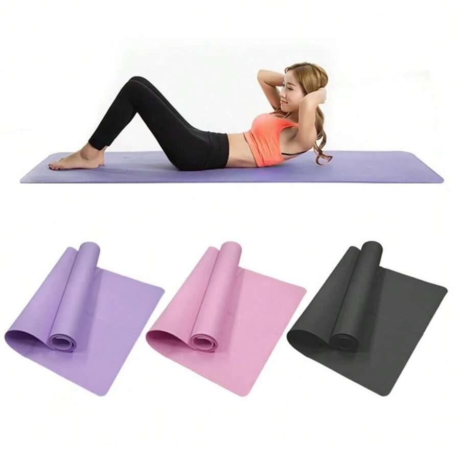 1 pieza Esterilla de yoga EVA de 173x61cm, antideslizante y amortiguadora de golpes, sin olor, adecuada para principiantes, fitness, danza, uso en interiores/exteriores, diseño morado sencillo, ligera y portátil, diseñada para amantes del yoga, principiantes de fitness, aprendices de danza, entrenamiento en casa, adecuada para acondicionamiento físico en el hogar, práctica de yoga en el estudio, entrenamiento de danza, campamento al aire libre - Morado - Ver 1