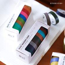 Chaoyu纯色和纸胶带套装，弱粘性遮蔽胶带，适用于剪贴簿、手账、DIY海报墙贴 - 格子癖(10卷) - 查看 9