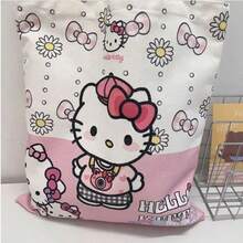 A Cute Anime Canvas Tote Bag With Fresh Color And Large Capacity Design. It Can Be Used For Commuting, Daily Shopping, And Travel Storage. It Is Wear-Resistant And Durable, The Color Is Lively And Healing, Versatile And Practical, And Can Easily Adapt To Various Dressing Scenes. - Multicolor - View 15