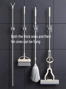 Heavy Duty Broom Hanger Rack, Wall Mounted Mop Storage Clip, Plastic Tool Organizer Rack For Kitchen, Bathroom, Garage, Laundry Room, Space-Saving Home Storage, Practical Housewarming And Mother's Day Gift - Multicolor - View 3