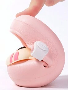 1双幼儿女童可爱猫咪图案透气凉鞋，轻便沙滩鞋，适合1-3岁婴幼儿 - 粉色 - 查看 6