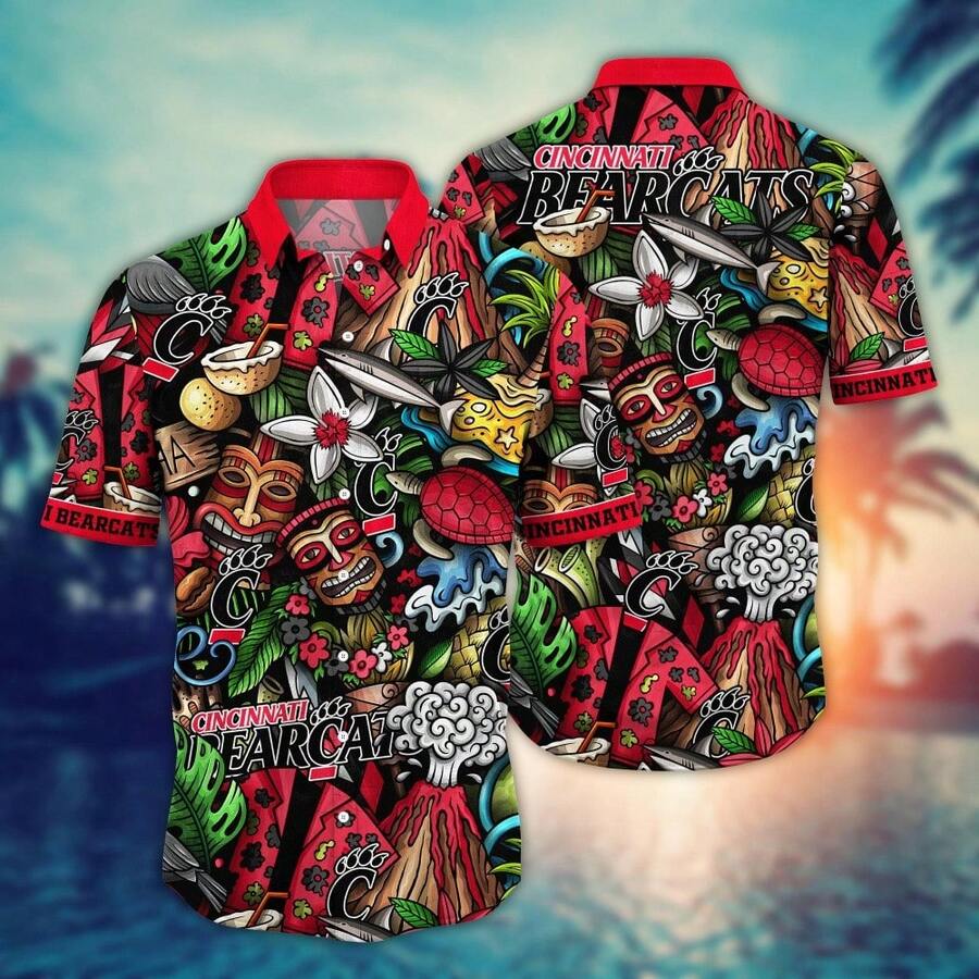 Cincinnati Bearcats Flower Hawaii Shirt For Fans Ver 16 - 彩色 - 查看 1