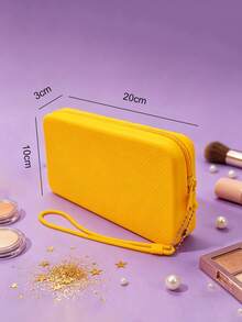 Silicone Cosmetic Bag Handbag, Travel Toiletry Bag Cute Portable Waterproof Cosmetic Storage Pouch Zipper Makeup Organizer - Multicolor - View 5