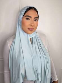 1pc Women's Jersey Hijab, Modal Hijab, Sweat Cloth, Solid Color, Silky Smooth, Soft, Breathable Headscarf, Head Wrap, Jersey Headcover, 180cm*70cm Scarf, Shawl, Suitable For Daily, Outdoor, Prayer, Worship - Jersey Hijab - View 12