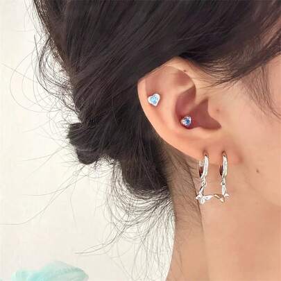 1 Đôi bông tai mặt dây chuyền hình bướm tối giản, món quà trang sức đa năng phù hợp để đeo hàng ngày dành tặng bạn gái/mẹ.