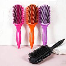 1支WANMEI防静电折叠尾梳，减少断发，头皮按摩梳，波浪齿卷发梳，符合人体工学手柄，易于清洁，适用于所有发质——长发、直发、卷发、粗发，造型、旅行、美发工具 - 彩色 - 查看 6