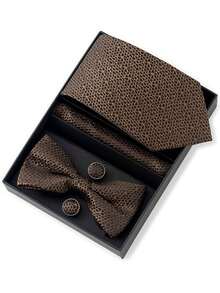 AlanKing Hộp quà tặng gồm cà vạt và nơ đeo cổ nam họa tiết Paisley, thích hợp cho các buổi dạ hội, công việc kinh doanh, đám cưới, hoặc làm quà tặng ngày lễ. - Màu sắc hỗn hợp - Xem 4