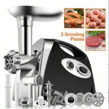 Meat Grinder Electric Vegetable Fruit Mixer Chopper Machine Sausage Maker For Hom Stainless Steel Meat Grinder Sausage Maker  Sausage Stuffer Tube And Kubbe Kit For Home Kitchen Use - Black - View 1