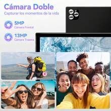 Qetupa 10.1 Inch Android 15 Tablet,4GB RAM+64GB/128GB ROM,MTK 8788 Octa-Core 2.0GHZ Processor,5MP Front Camera&13MP Rear Camera,6000mAh Large Battery,HD(1280x800) IPS Touch Screen,BT 5.4&802.11ax WiFi 6,No Support SIM Card( NO Adaptador) - Black - View 9