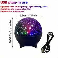 RGB Night Light, LED Projection Lamp, Moon & Galaxy Projector, 5V USB, Gift For Christmas, Room Decor LED Night Light - 黑色 - 查看 12