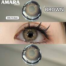 AMARA 1副粉色美瞳，直径14.5mm，适合全年佩戴，可用于化妆、眼妆，是情人节或圣诞节妆容的理想之选。 - OMG-BROWN - 查看 4
