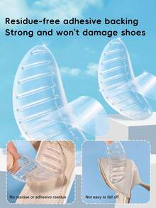 1 par de plantillas de soporte de arco de silicona transparente para verano, plantillas invisibles adhesivas y con rebote, adecuadas para tacones altos transparentes y sandalias de verano de mujer, accesorio de viaje esencial - transparente - Ver 5