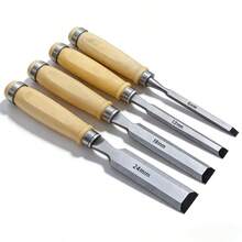 4pcs Wood Chisel Set, Cast Iron Woodworking Tools With Beechwood Handles, 6/12/18/24mm, Suitable For Wood Carving, Cutting, DIY Professional Carpenter Tools - 6/12/18/24mm - View 9