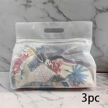 1/3 Stück Nass-/Trockentrennung Schwimmbeutel - Robuster Kunststoff Schwimmbad Aufbewahrungsbeutel mit Reißverschluss, Badeanzug Organizer Tasche, geeignet für Bademode, Kleidung, Reiseutensilien - tragbares rechteckiges Design, ideal für Strand, Pool, Fitnessstudio, Urlaub - A - Übersicht 9