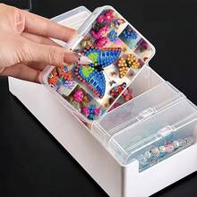 1pc Diamond Painting Plastic Storage Box Kit, Transparent Box With Butterfly Pattern And Assorted Shaped Rhinestone Design, Suitable For Storing Small Items And Desktop Decor, High-Quality Diamond Painting Kit, Small Item Storage, Office Supplies, Art Storage - View 8